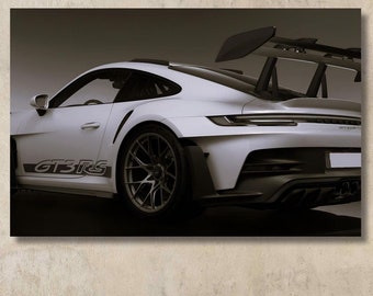 Porsche GT3 RS Canvas Wall Art, Car Wall Decor, Home Wall Decor, Porsche Print Art, Car Canvas,  Porsche Poster Gift, Sport Car Painting 3