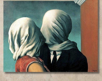 No.235フレーム付きキャンバスアート　マグリット　恋人たち　オマージュアート No.235フレーム付きキャンバスアート マグリット 恋人たち オマージュ