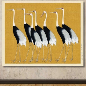 Stork Canvas Wall Art, Storks Art, Animal Canvas, Animal Painting, Illustration Print, Wrapped or Framed Wall Art, Animal Artwork Poster