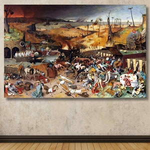 Pieter Bruegel: The Triumph of Death (1562) Canvas Wall Art/High Quality Prints/Artwork Poster Gift/Vintage Art/Home Wall Decor Reproduction
