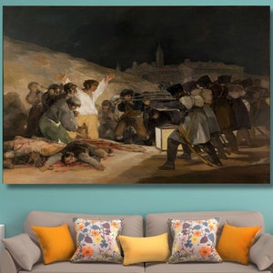 Francisco Goya: O terceiro de maio de 1808 (1914) Arte de parede em tela/Pintura de Goya/Presente de obra de arte/Pôster vintage/Arte de parede giclée embrulhada ou emoldurada/4