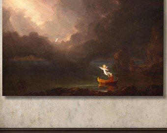 Thomas Cole: El viaje de la vida La vejez (1842) Lienzo decorativo para pared, reproducción de arte, póster de obra de arte, impresión de alta calidad, rollo o marco de arte