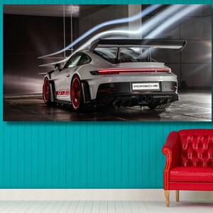 Porsche GT3 RS Canvas Wall Art, Porsche Poster, Porsche 911 Canvas, Car Wall Arts, Porsche Print, Porsche Painting, Sport Car Wall Decor