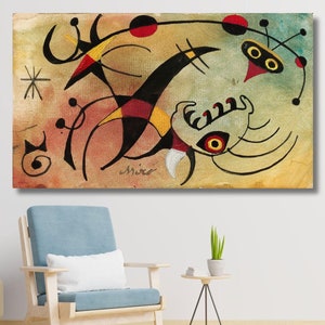 Joan Miro Ferra Canvas Wall Art/Miro Painting Oil/Joan Miro Poster/Exhibition Poster/Joan Miro Print/Surrealism Art/Home Wall Decor Gift