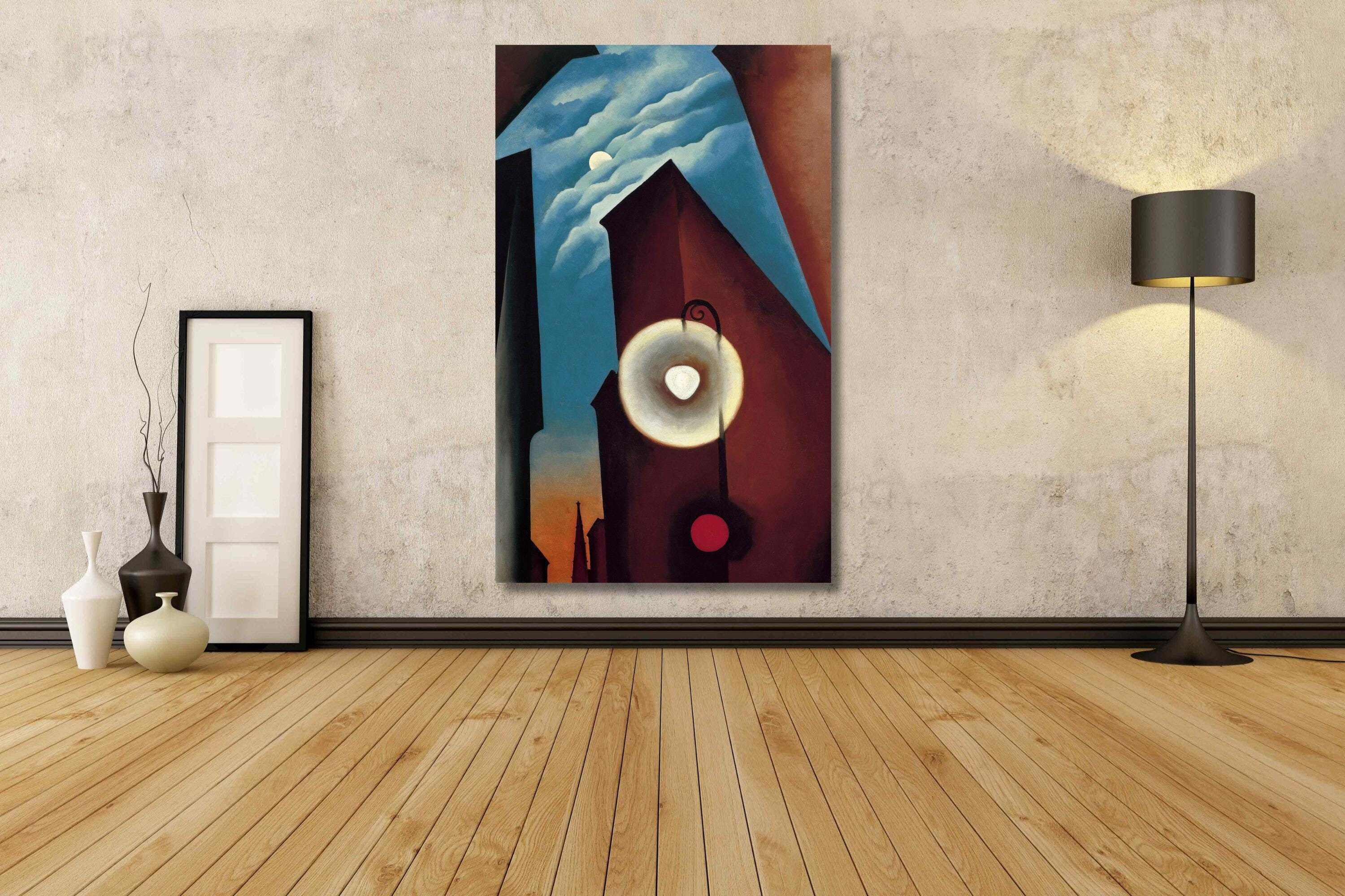 Georgia O'keeffe: New York Street With Moon (1925) Canvas Art