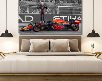 Formula 1 Canvas Art, Max Verstappen Racing (Framed or Roll)