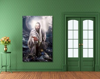 Jesus Christian Canvas Wall Art Jesus Decor Jesus Reaching Hand Poster Jesus Give Me Hand Christian Wall Art Christ Painting Jesus Gifts