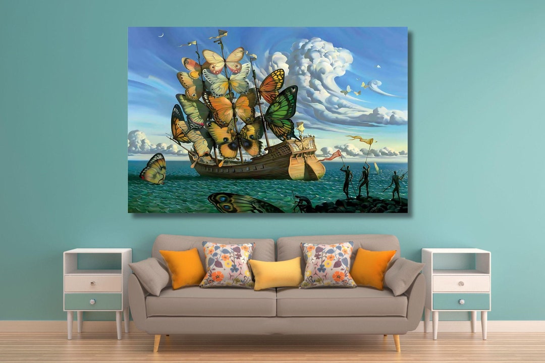 Salvador Dali: A Ship With Butterfly Sails Canvas Wall Art/dali Poster ...