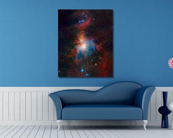 Infrared View of The Orion Nebula Canvas Art/High Resolution Image/Hubble Space Telescope Wall Decor/Galaxy Landscape Painting/NASA Art/11