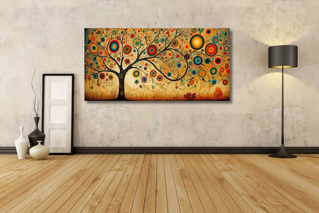 Tree of Life Gustav Klimt Canvas Wall Art/green Tree Poster/extra Large ...