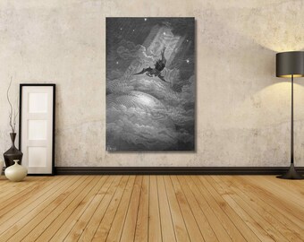 ギュスターヴ・ドレ作「失楽園」キャンバス/ジョン・ミルトン作