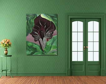 Georgia O’Keeffe Jack In The Pulpit Leinwand / Florale Nahaufnahme / Botanisches Meisterwerk / Zeitlose amerikanische Kunst / Klassische Natur inspirierte Wanddekoration / 47