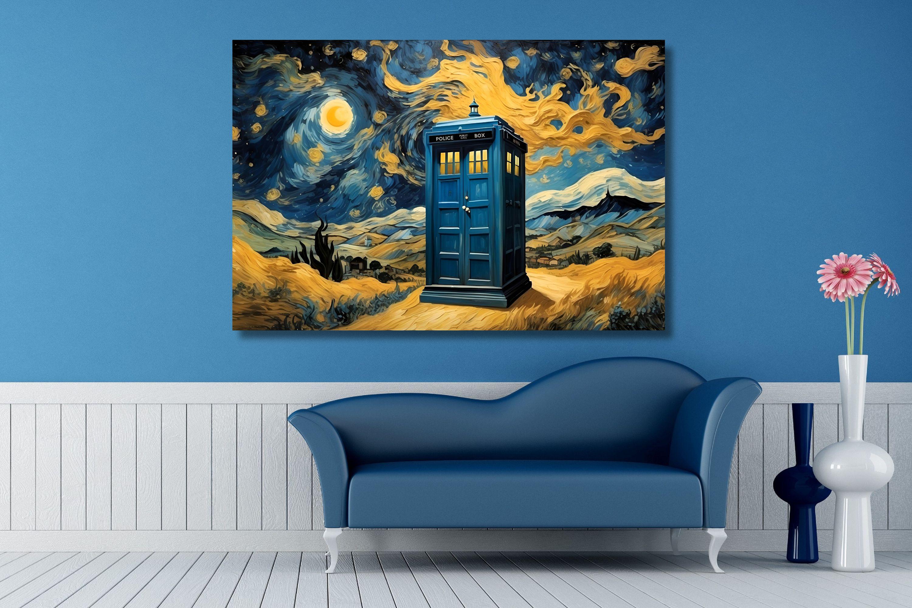 Doctor Who Tardis Box Vincent Van Gogh Canvas Wall Art,tv Series ...