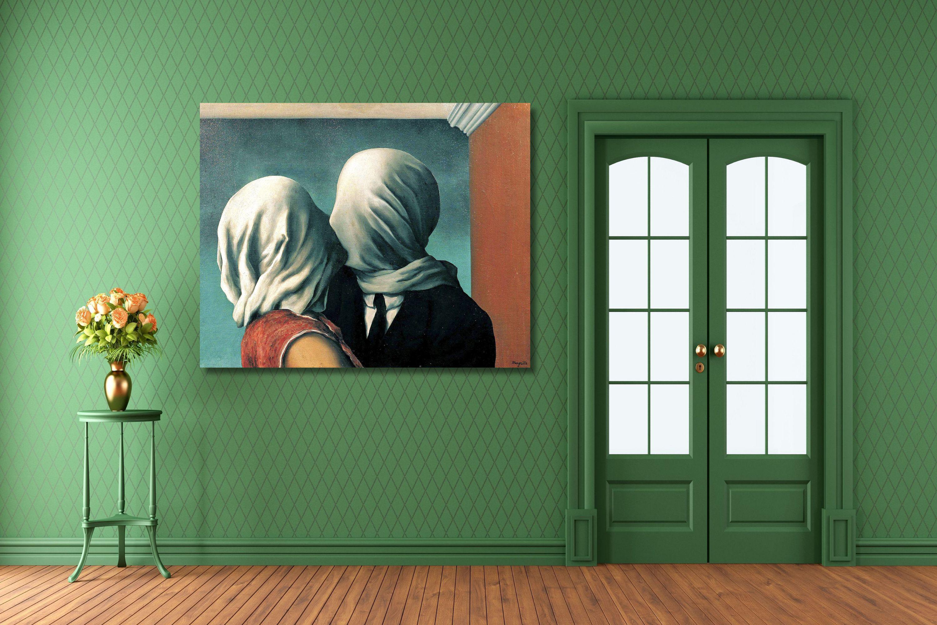 No.264フレーム付きキャンバスアート　マグリット　恋人たち　オマージュアート No.264フレーム付きキャンバスアート マグリット 恋人たち オマージュ