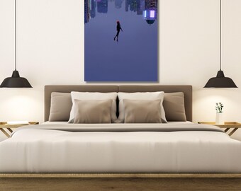 Spiderman canvasprint, muurdecoratie voor kinderkamer (verkrijgbaar in verschillende maten)