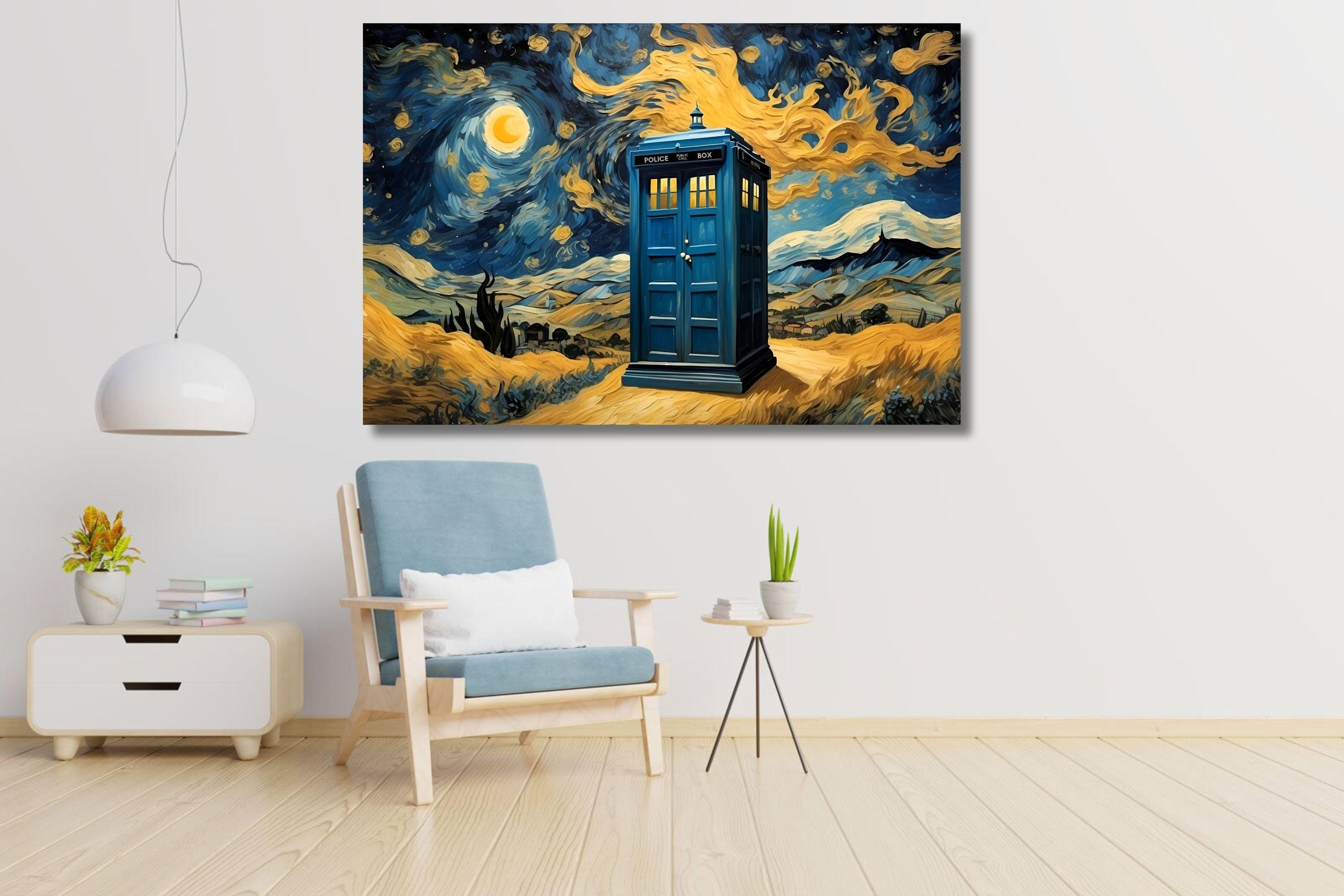 Doctor Who Tardis Box Vincent Van Gogh Canvas Wall Art,tv Series ...