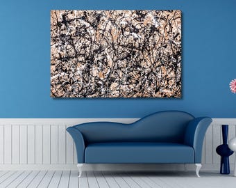 Jackson Pollock Convergence Canvas / Abstract Expressionism Art / Large Wall Decor Print Painting