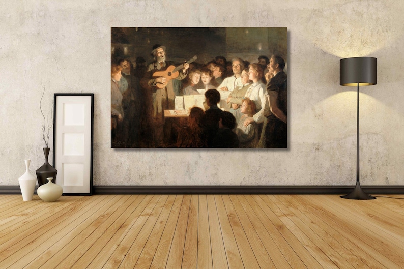 Victor Gabriel Gilbert: El mercader de canciones (1903) Lienzo/Pintor francés/Grabado prerrafaelita/Obra de arte vintage/Arte mural de cantante/Cantante vintage imagen 1