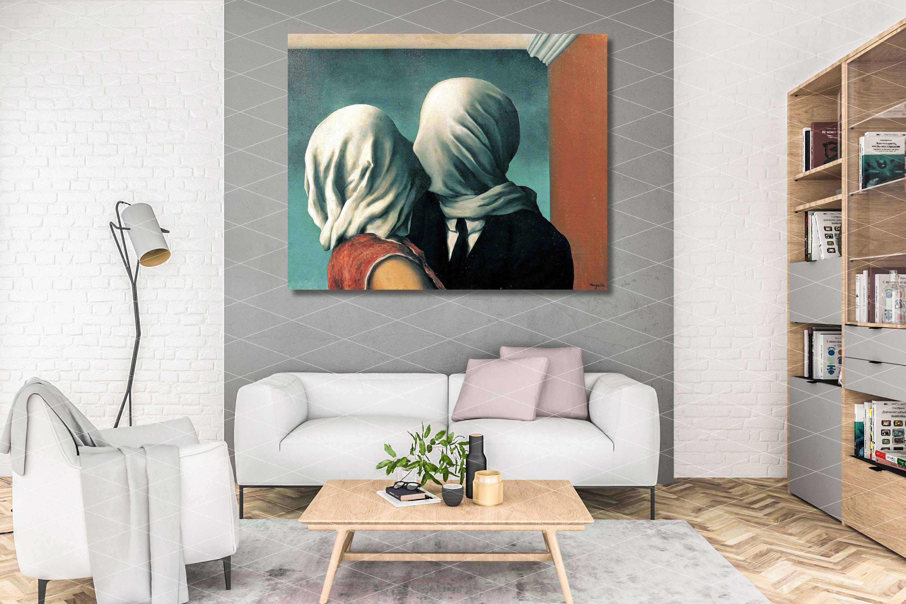 No.210フレーム付きキャンバスアート　マグリット　オマージュアート　恋人たち No.210フレーム付きキャンバスアート マグリット オマージュアート