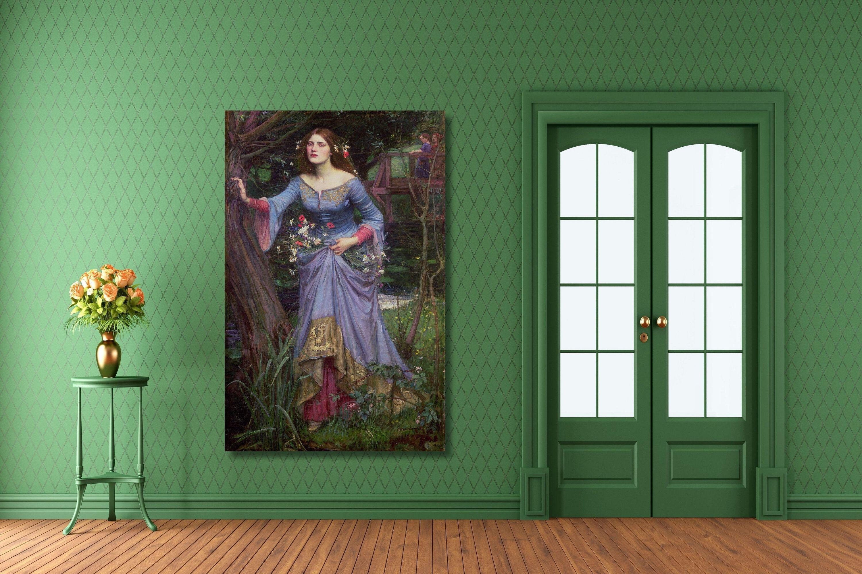 絵画 104/2500 Studio Five Woodgraph John William Waterhouse: Ophelia (1910) Canvas Wall Art/ophelia