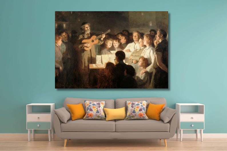 Victor Gabriel Gilbert: El mercader de canciones (1903) Lienzo/Pintor francés/Grabado prerrafaelita/Obra de arte vintage/Arte mural de cantante/Cantante vintage imagen 2