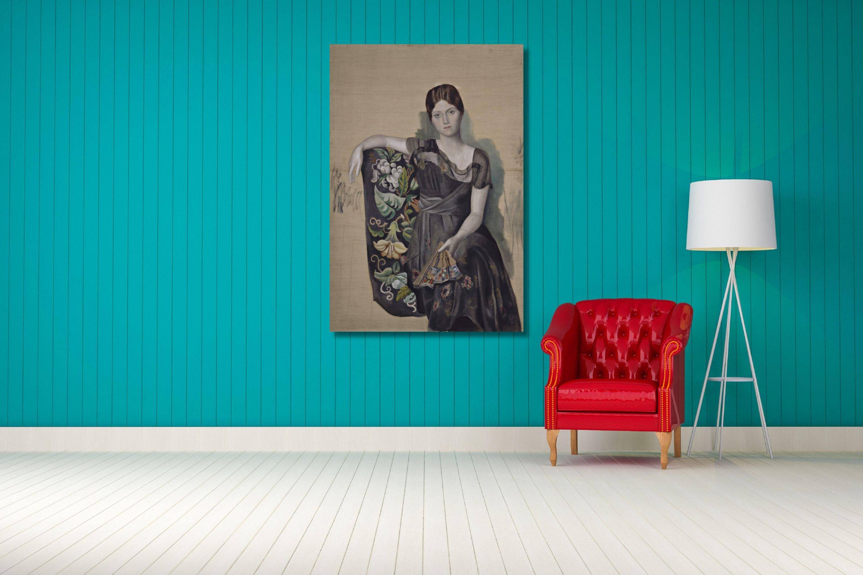 パブロ・ピカソ：肘掛け椅子に座るオルガの肖像（1917-18年