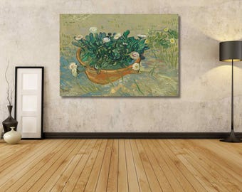 Vincent van Gogh: Daisies, Arles (1888) Canvas Wall Art/High Quality Print/Flower Poster/Van Gogh Gift/Large Wall Art/Van Gogh Flowers