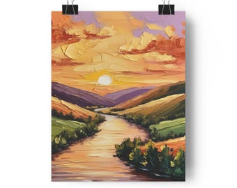Art mural "Coucher de soleil" pour la maison et le bureau