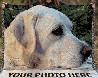 Personalisierte Foto gewebte Decke, Haustier-Memorial-Geschenk, Hochzeit, Jahrestag, Wohnkultur-Akzent