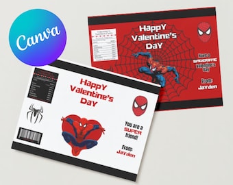 Valentinstag Chip Beutel Vorlage, Spiderman Valentinstag Vorlage, Spiderman Chip Beutel, Spiderman Party