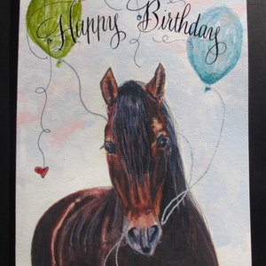 Birthday Horse Card, Horse Happy Birthday Card, Handmade Horse Card - Etsy