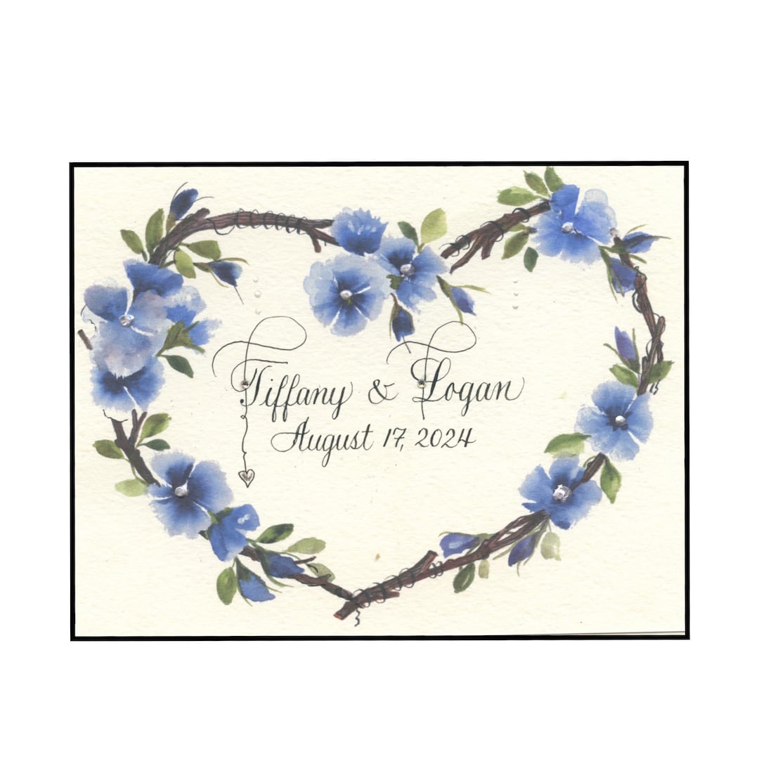 Personalized Wedding Card: Watercolor Floral Keepsake - Etsy