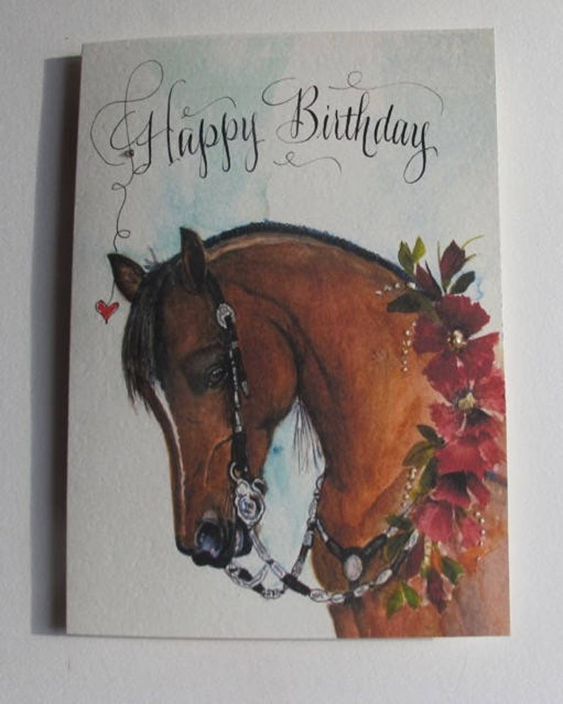 Western Show Pferd Geburtstagskarte in Aquarell mit  Etsy