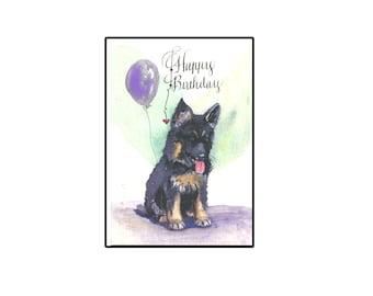 German Shepherd Puppy Card, German Shepherd Greeting Card, Cute Puppy Greeting card