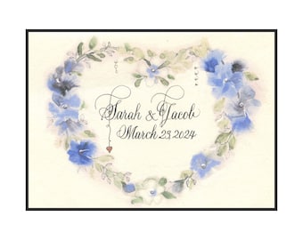 Beautiful Custom Wedding Card,Keepsake Personalized Wedding Card