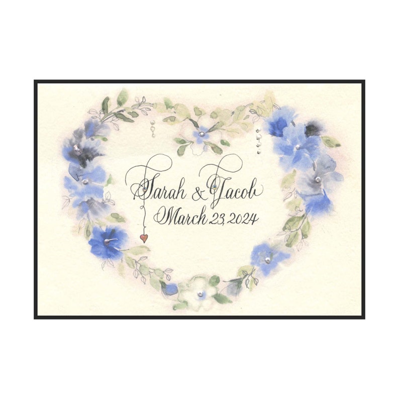 Beautiful Custom Wedding Card,Keepsake Personalized Wedding Card image 1