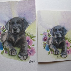 Greeting Card, Labrador Retriever Greeting Card, Lab with Flowers card image 8