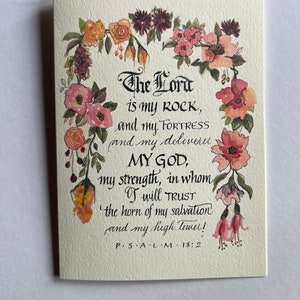 Beautiful Floral Scripture Card, Inspirational Bible Verse image 3