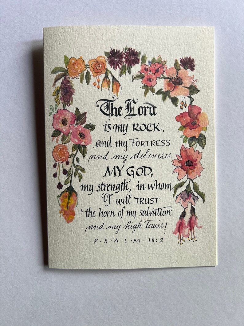 Beautiful Floral Scripture Card, Inspirational Bible Verse image 3