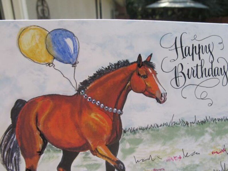 Geburtstagskarte alles Gute zum Geburtstag Pferd Karte Bay | Etsy