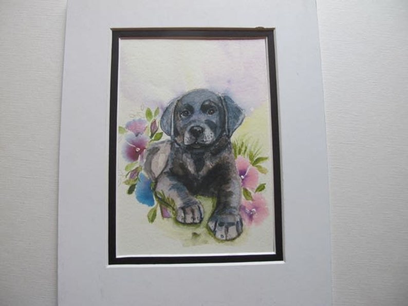 Greeting Card, Labrador Retriever Greeting Card, Lab with Flowers card image 6