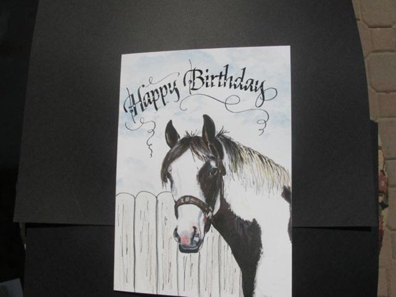 Pinto Horse Birthday Card, Western Horse Birthday Card, Birthday Horse card image 4