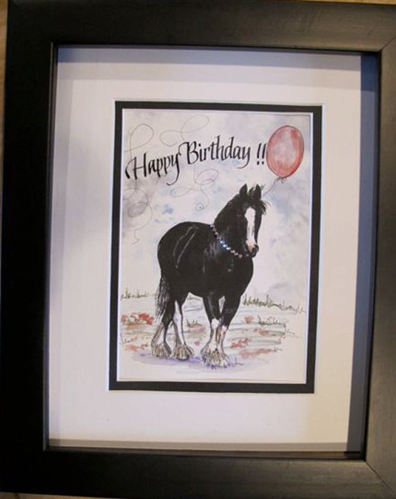 Tarjeta de caballo de cumpleaños de Clydesdale, tarjeta de cumpleaños del caballo de tiro imagen 4
