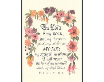 Beautiful Floral Scripture Card, Inspirational Bible Verse