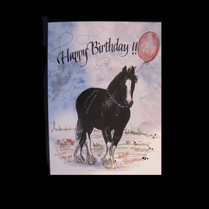 Tarjeta de caballo de cumpleaños de Clydesdale, tarjeta de cumpleaños del caballo de tiro imagen 2