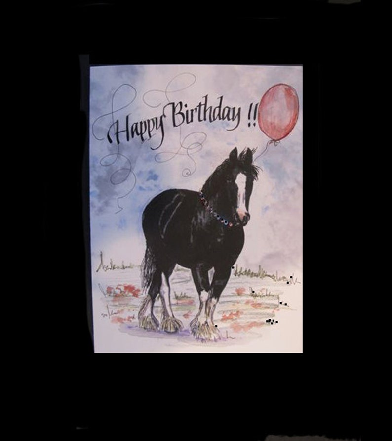 Tarjeta de caballo de cumpleaños de Clydesdale, tarjeta de cumpleaños del caballo de tiro imagen 2