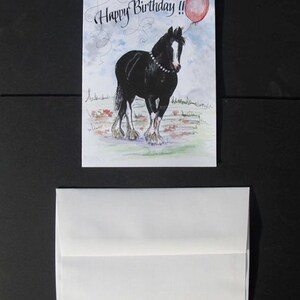 Tarjeta de caballo de cumpleaños de Clydesdale, tarjeta de cumpleaños del caballo de tiro imagen 3