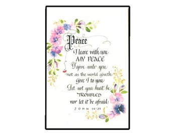 Christian greeting Card, Scripture Card with Watercolor flowers and Hand Calligraphy, Inspirational Card, Encouragement Card