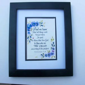 Christian Greeting Card, Scripture card, Romans 8:28 card, Bible verse Card with hand calligraphy and watercolor flowers image 7