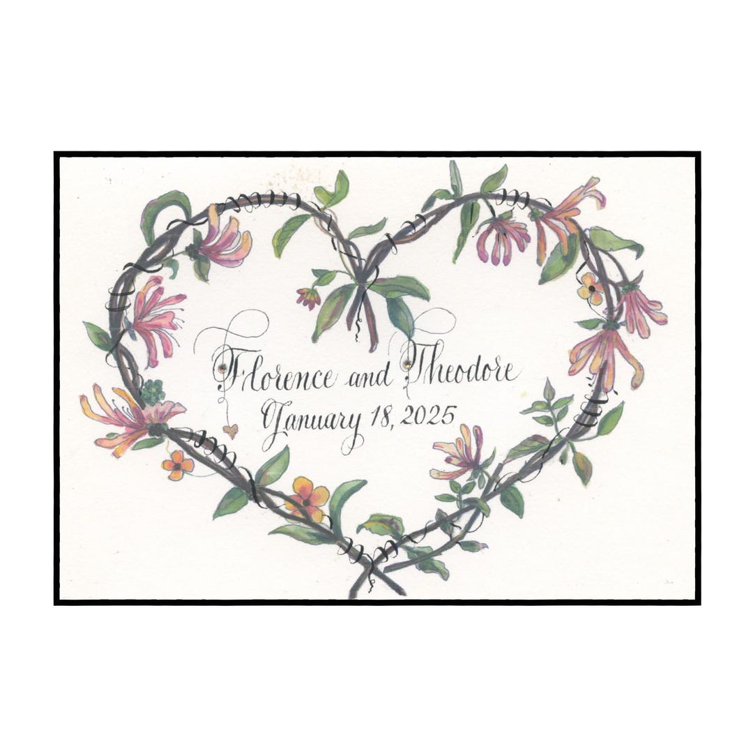 Watercolor Wedding Card: Personalized Keepsake, Hand Lettered - Etsy